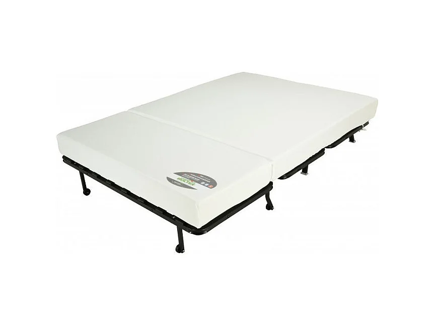 Banquette BZ microfibre 140x200 avec rangement Matelas Bultex 15cm Barnes-Couleur Marron clair