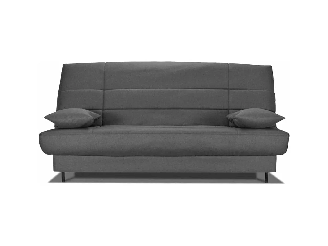 Banquette Clic-clac tissu 130x190 matelas Starflex 13cm avec rangement Folken-Couleur Gris