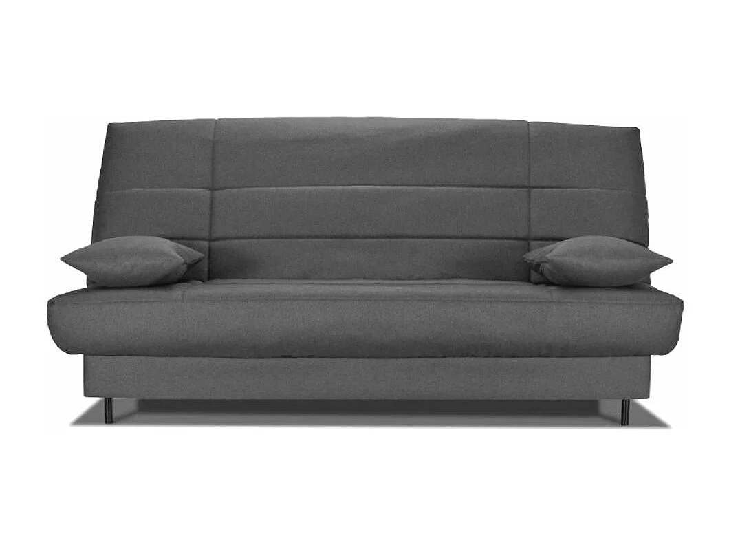 Banquette Clic-clac tissu 130x190 matelas Starflex 13cm avec rangement Folken-Couleur Gris