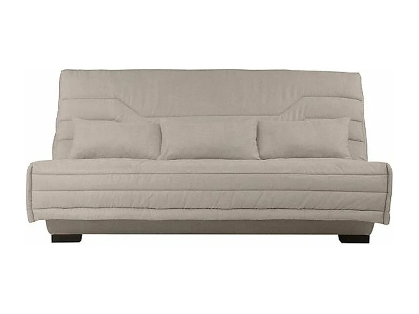 Canapé Clic Clac tissu avec coffre matelas Bultex 15cm Bianca 207cm-Couleur Beige clair