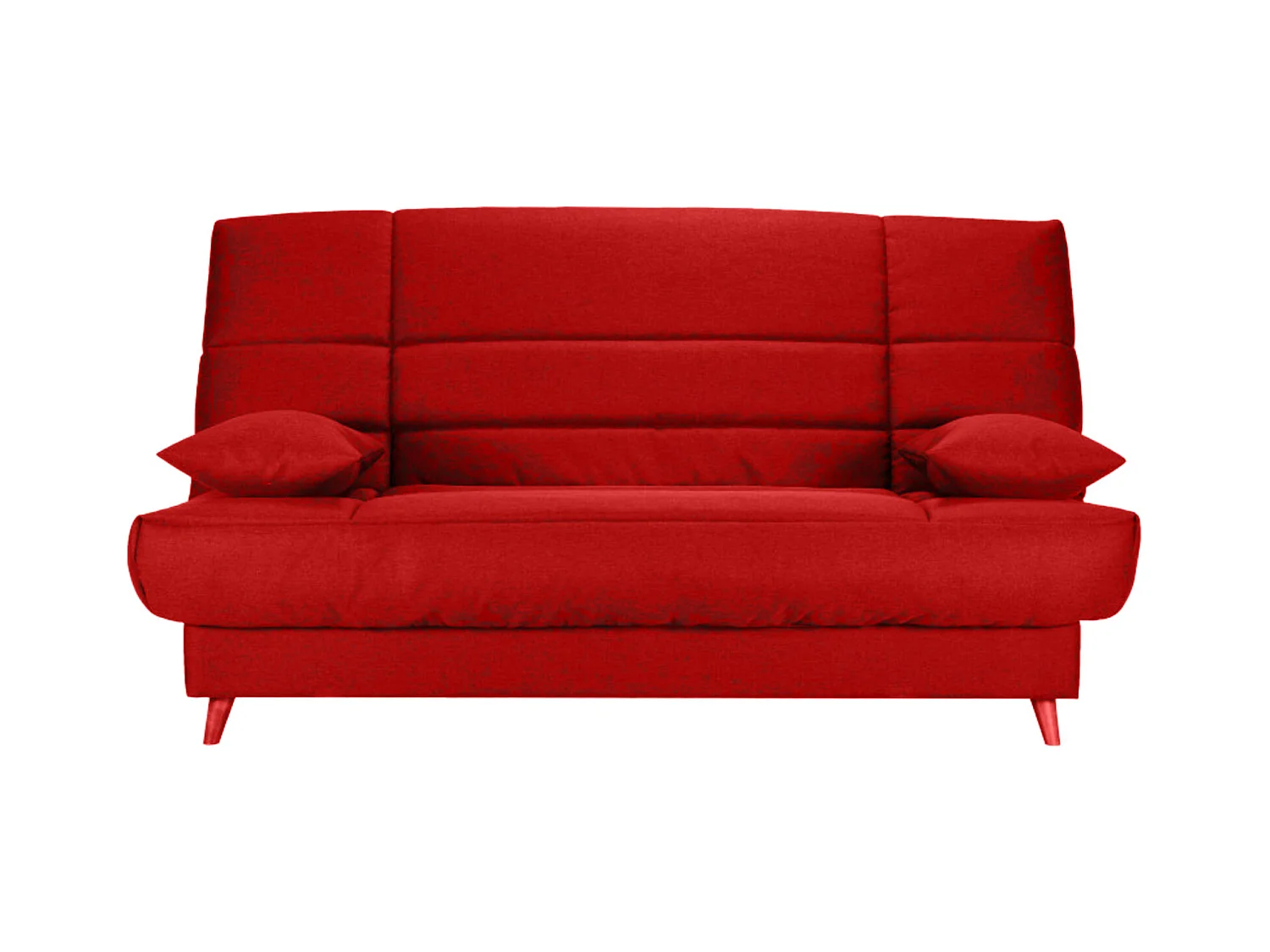 Banquette Clic-clac tissu 130x190 matelas Bultex 14cm avec rangement Boky-Couleur Rouge
