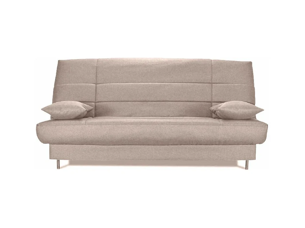 Banquette Clic-clac tissu 130x190 matelas Starflex 13cm avec rangement Folken-Couleur Taupe