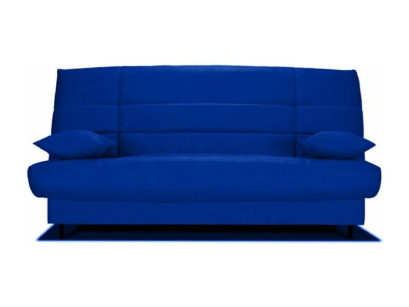 Banquette Clic-clac tissu 130x190 matelas Bultex 14cm avec rangement Zéa-Couleur Bleu nuit