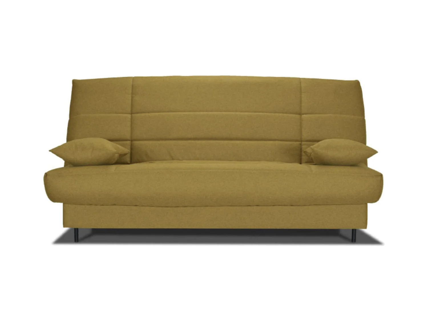Banquette Clic-clac tissu 130x190 matelas Bultex 14cm avec rangement Zéa-Couleur Bleu nuit