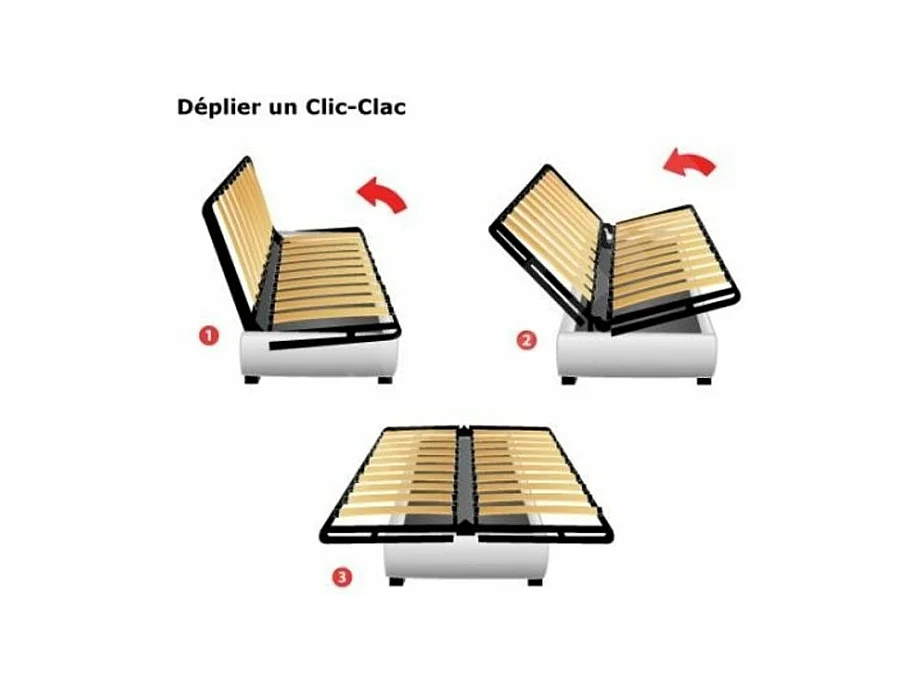 Banquette Clic-clac tissu 130x190 matelas Bultex 14cm avec rangement Zéa-Couleur Bleu nuit