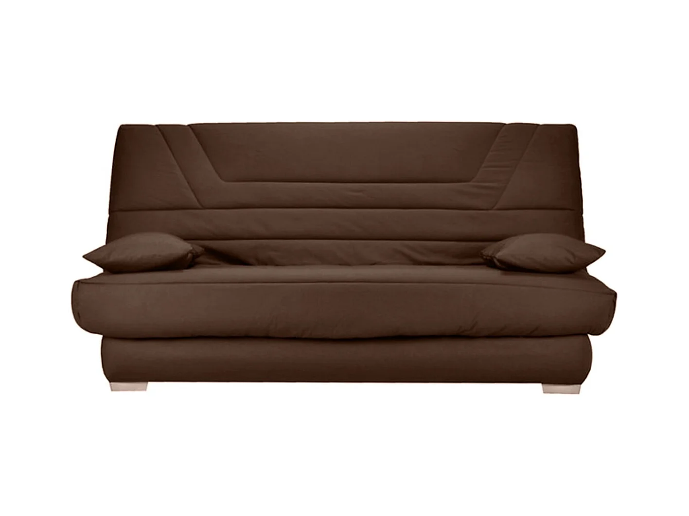 Banquette Clic Clac tissu matelas Bultex 14cm avec rangement Bary-Couleur Marron-130x190