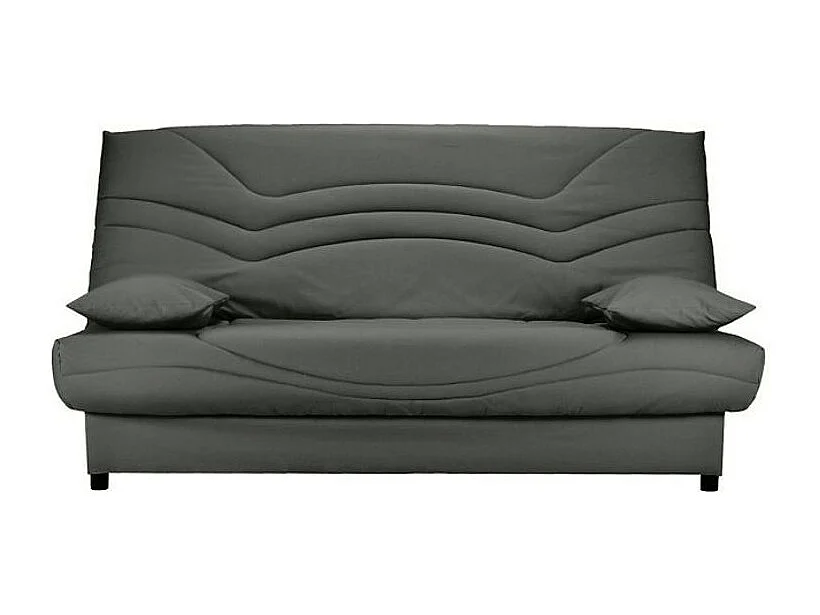 Banquette Clic Clac tissu matelas Starbed 13cm avec coffre de rangement Kistar 130x190-Couleur Gris foncé chiné
