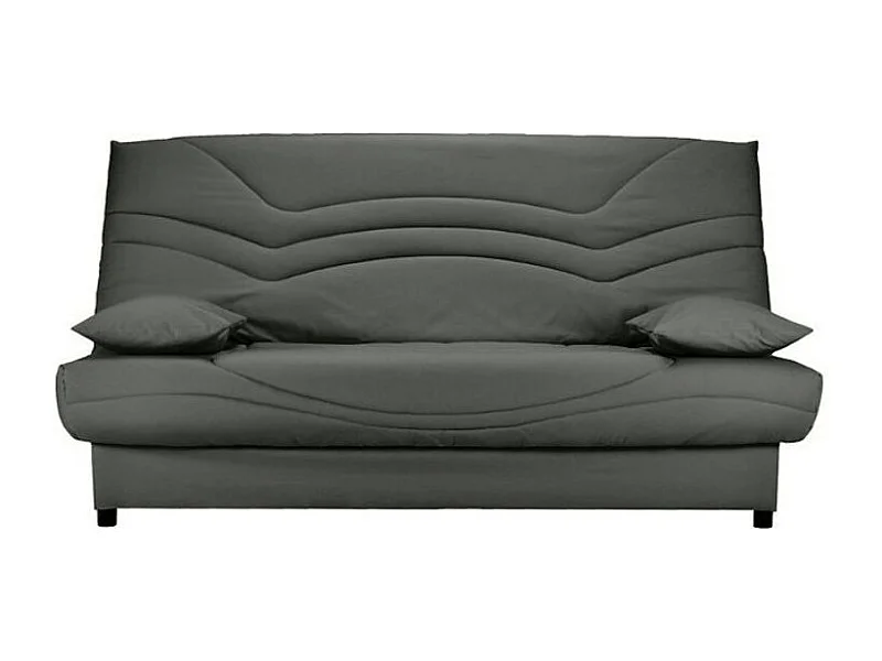 Banquette Clic Clac tissu matelas Starbed 13cm avec coffre de rangement Kistar 130x190-Couleur Gris foncé chiné