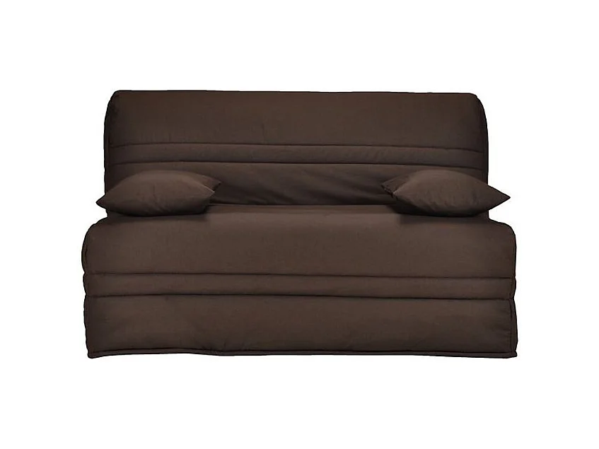 Banquette BZ tissu matelas Bultex 15cm Barnes 140x200-Couleur Marron