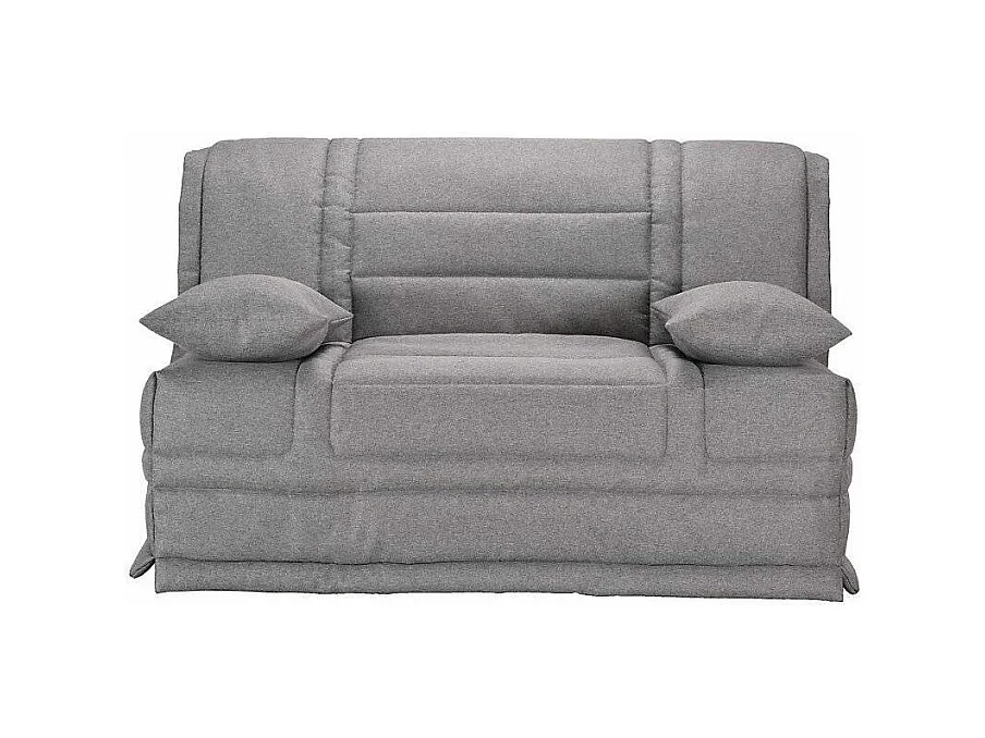 Banquette BZ tissu matelas Starconfort 15cm Pardo-Couleur Gris-140x200-Coffre de rangement Avec rangement