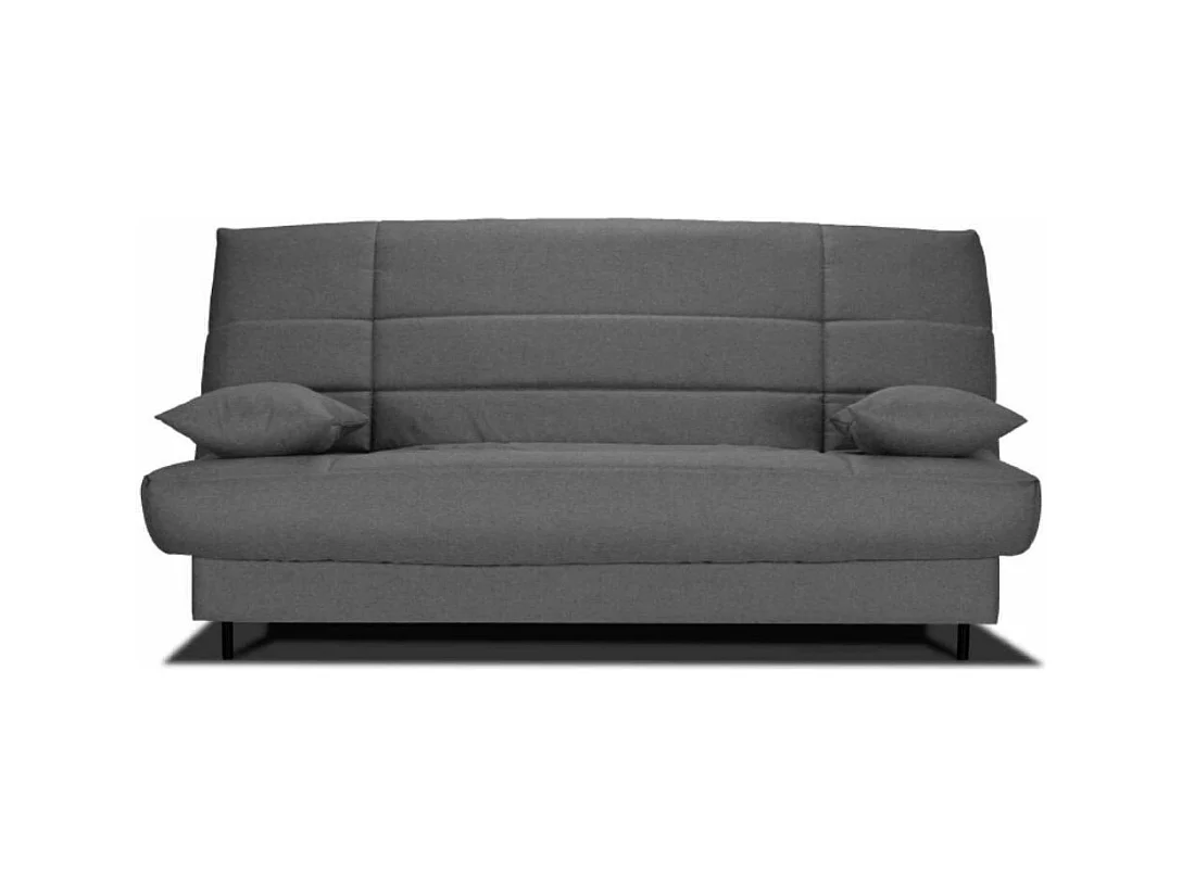 Banquette Clic-clac tissu 130x190 matelas Bultex 14cm avec rangement Zéa-Couleur Gris
