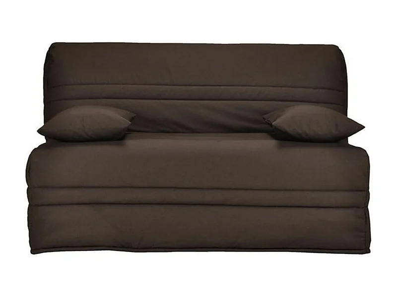 Banquette BZ tissu matelas Bultex 15cm Barnes 140x200-Couleur Marron-Coffre de rangement Avec rangement