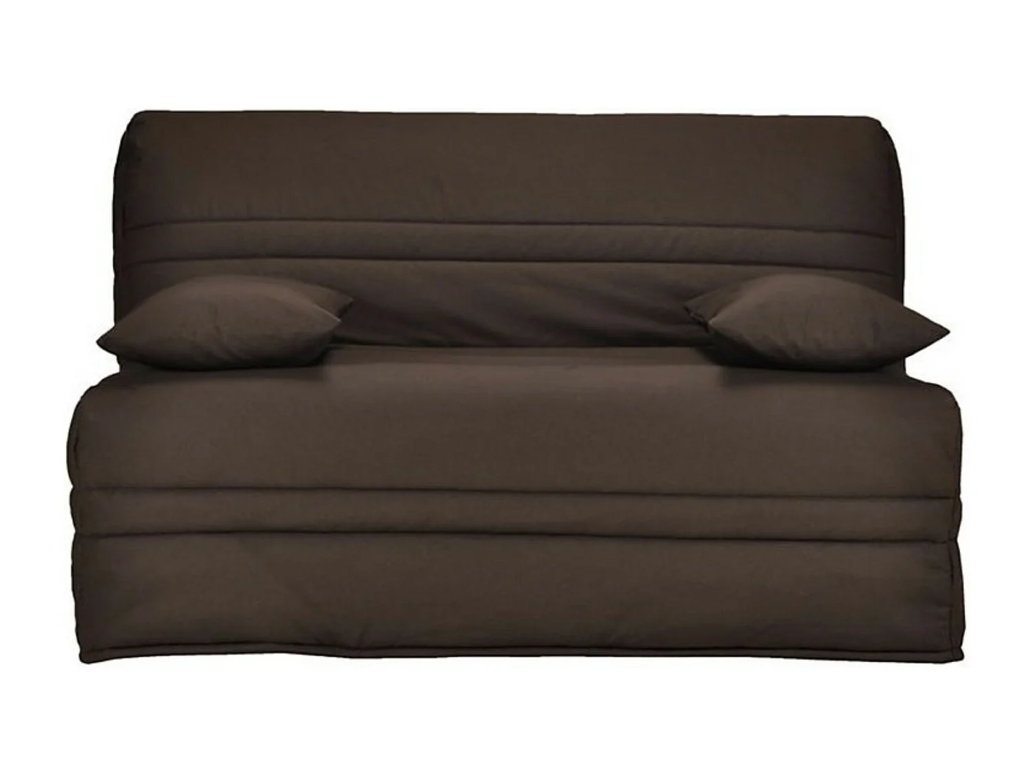 Banquette BZ tissu matelas Bultex 15cm Barnes 140x200-Couleur Marron-Coffre de rangement Avec rangement