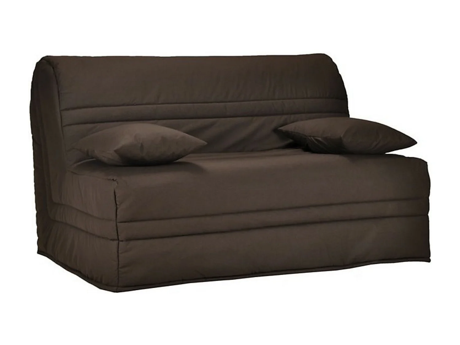 Banquette BZ tissu matelas Bultex 15cm Barnes 140x200-Couleur Marron-Coffre de rangement Avec rangement