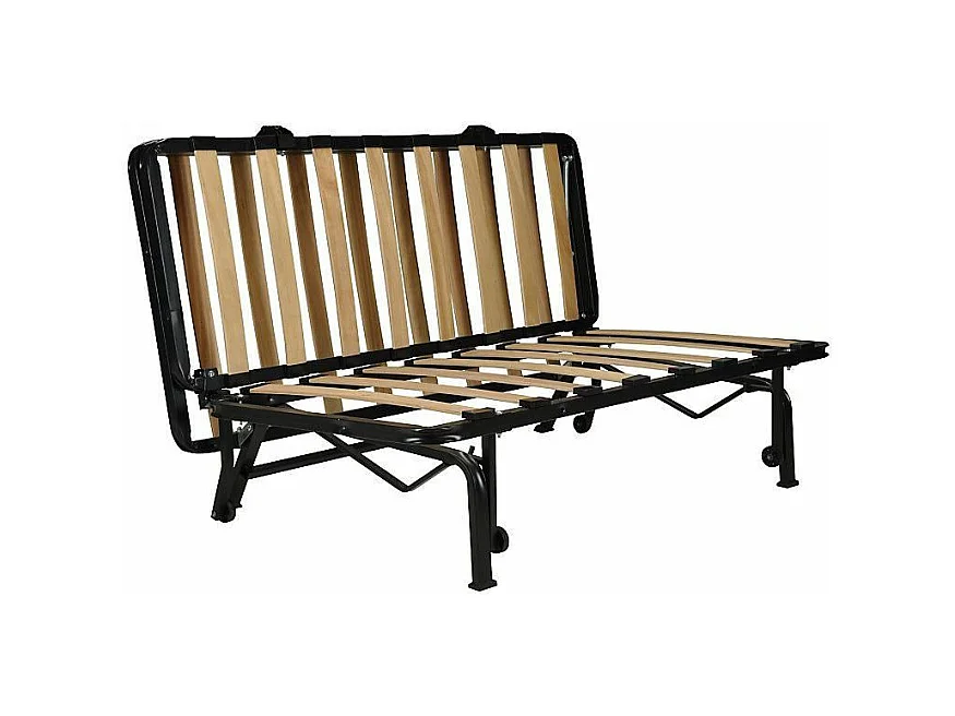 Banquette BZ tissu matelas Bultex 15cm Barnes 140x200-Couleur Marron-Coffre de rangement Avec rangement