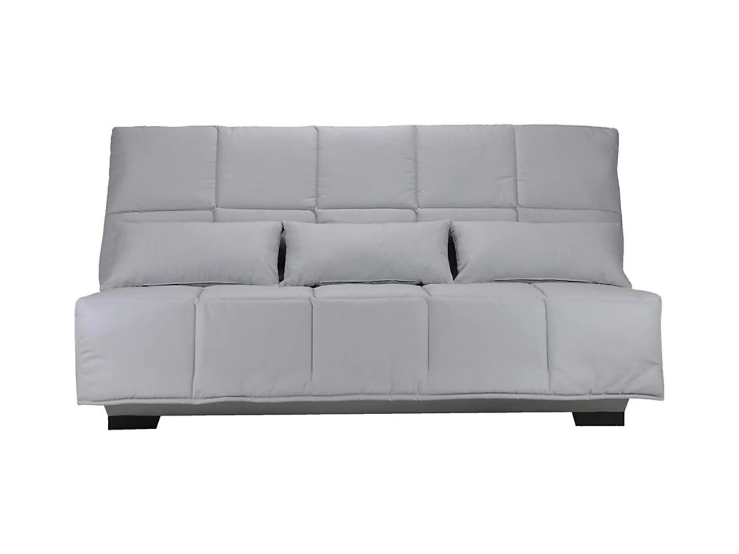 Canapé clic clac tissu avec rangement matelas Starconfort 15cm Lina 193cm-Couleur Gris perle