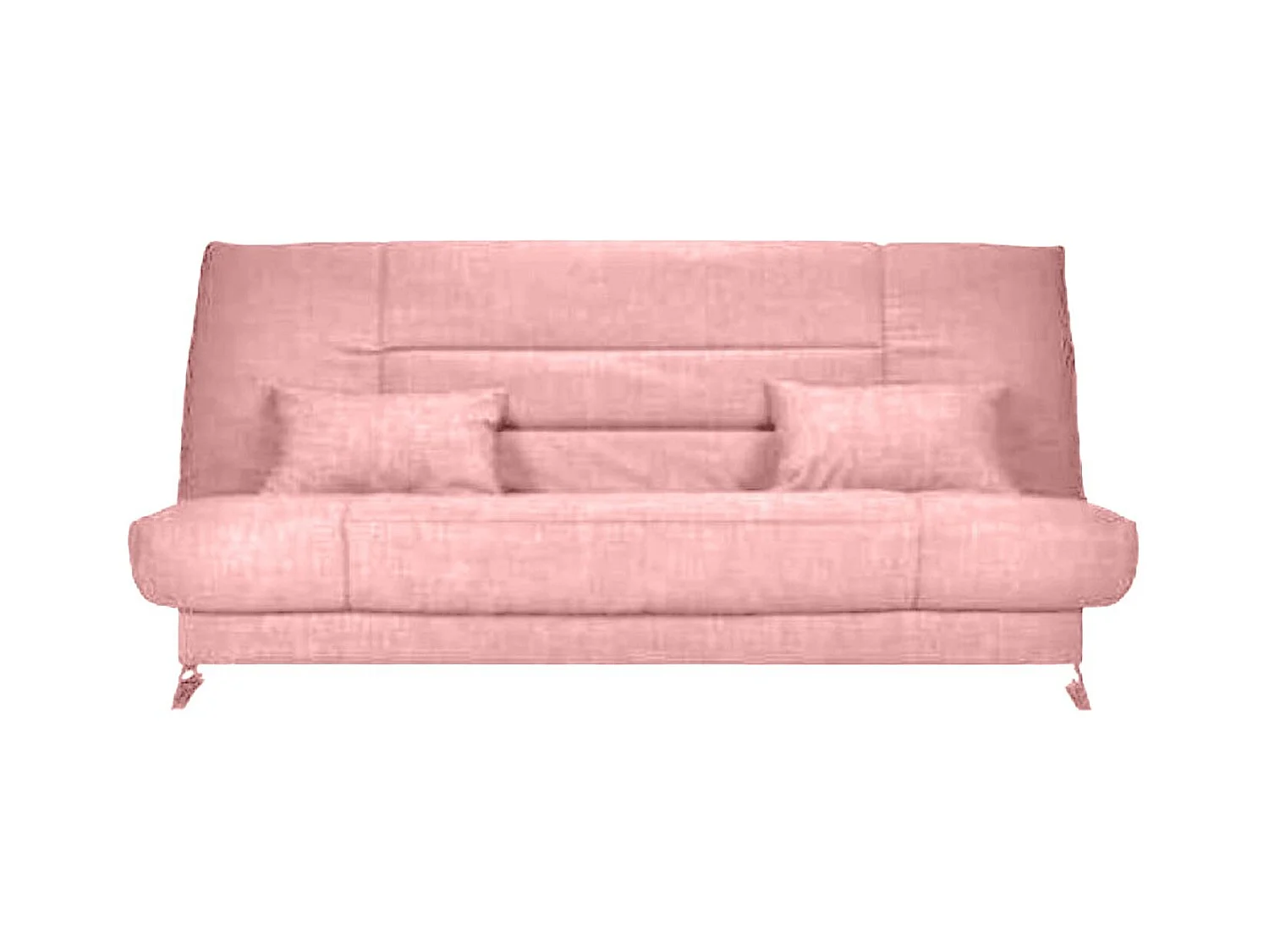 Banquette Clic-clac tissu 130x190 matelas Starflex 13cm avec rangement Malax-Couleur Rose clair