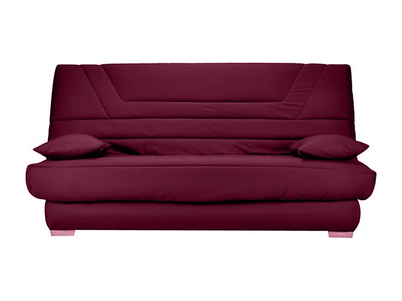 Banquette Clic Clac tissu matelas Bultex 14cm avec rangement Bary-Couleur Bordeaux-140x190