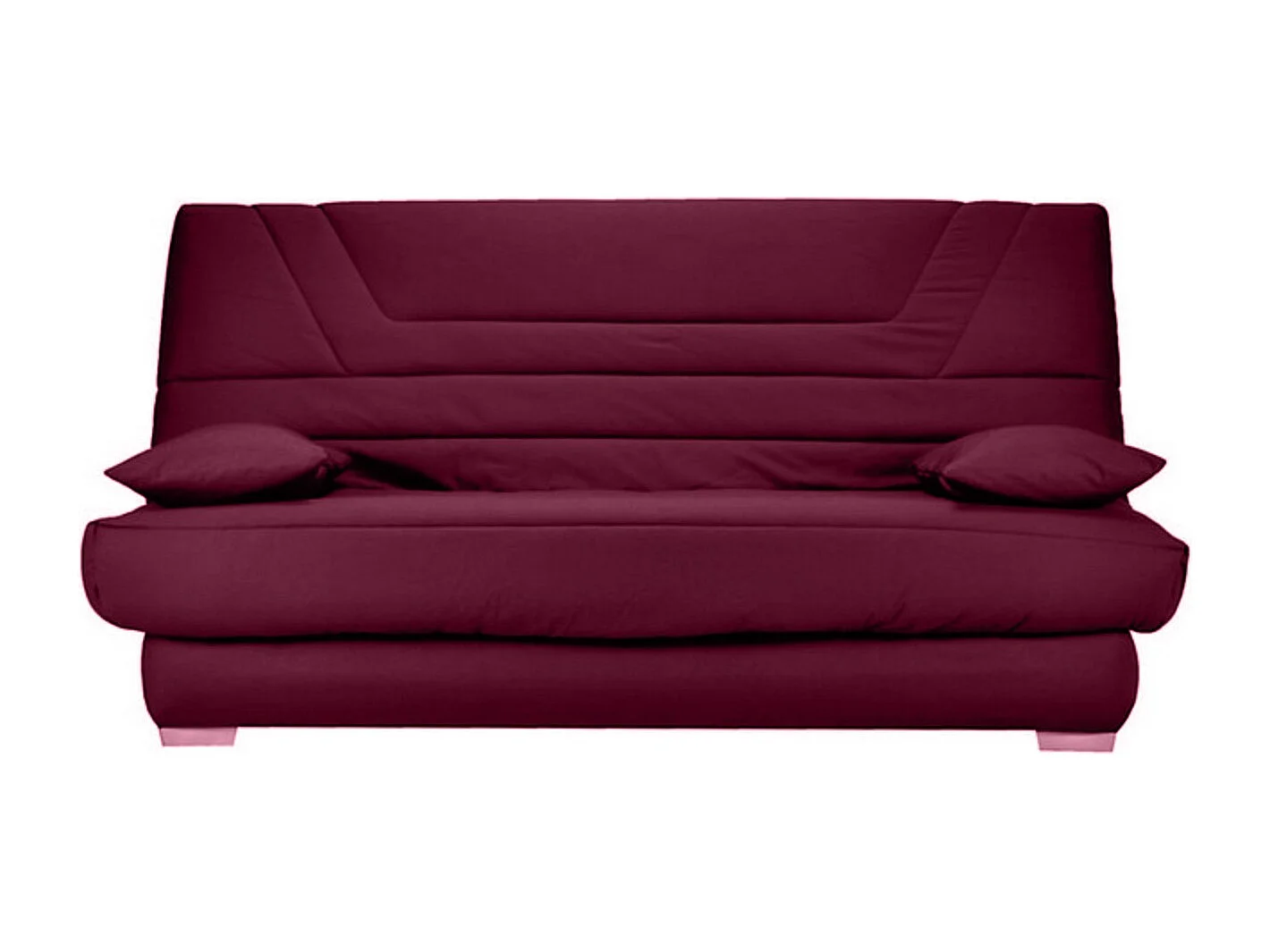 Clic Clac zitbank Bultex matrasstof 14 cm met Bary opberger-Kleur Bordeaux-Slapen 140x190cm