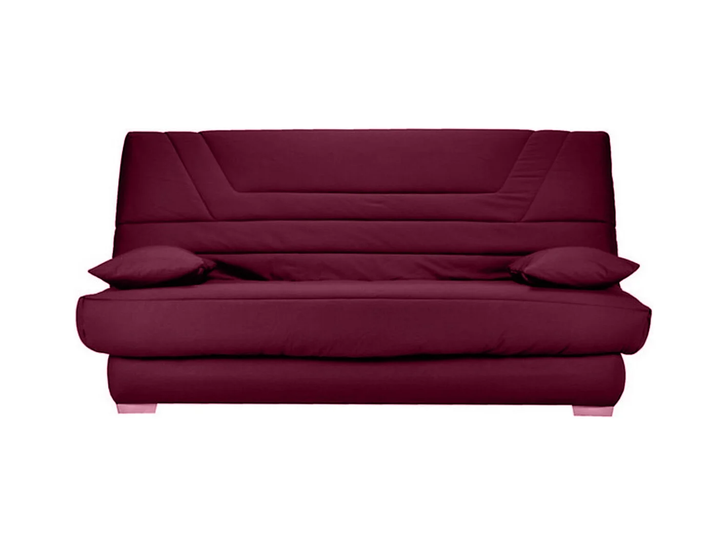 Banquette Clic Clac tissu matelas Bultex 14cm avec rangement Bary-Couleur Bordeaux-140x190
