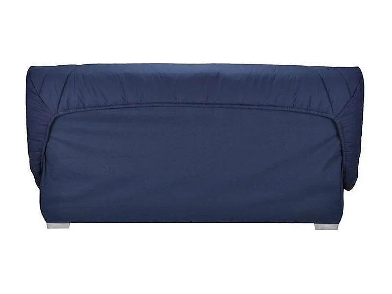 Banquette Clic Clac tissu matelas Bultex 14cm avec rangement Bary-Couleur Bleu nuit-130x190