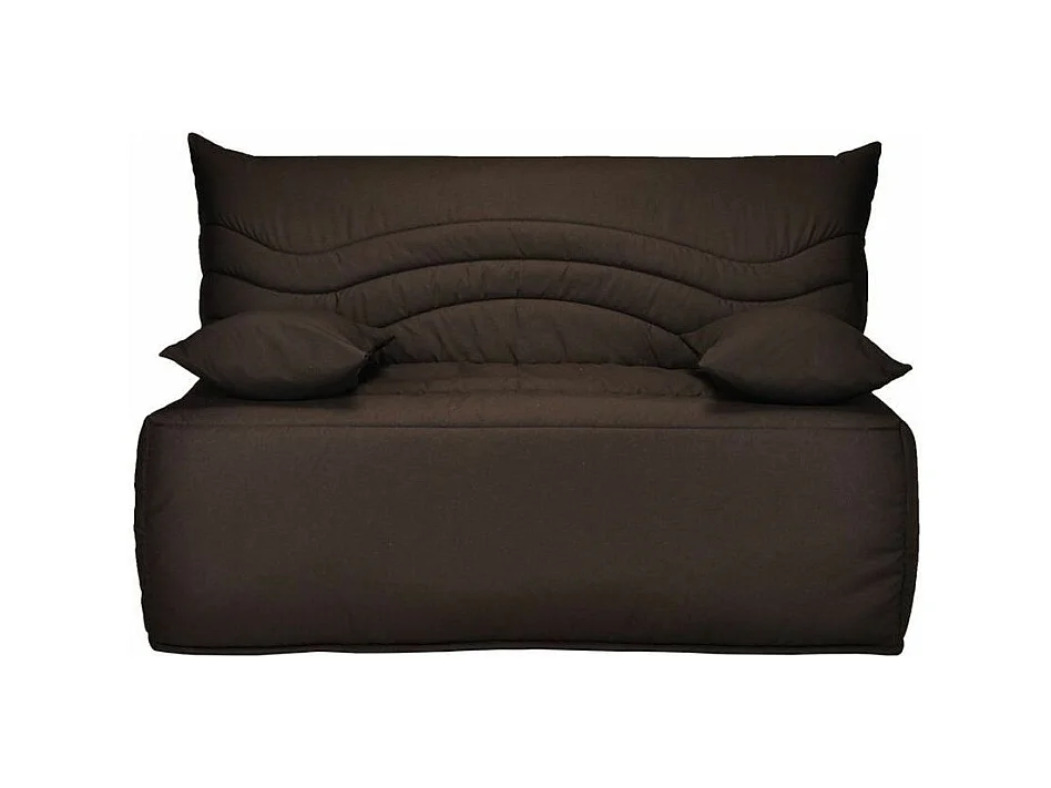 Banquette BZ microfibre 140x200 avec coffre de rangement matelas 12cm Brioca-Couleur Taupe
