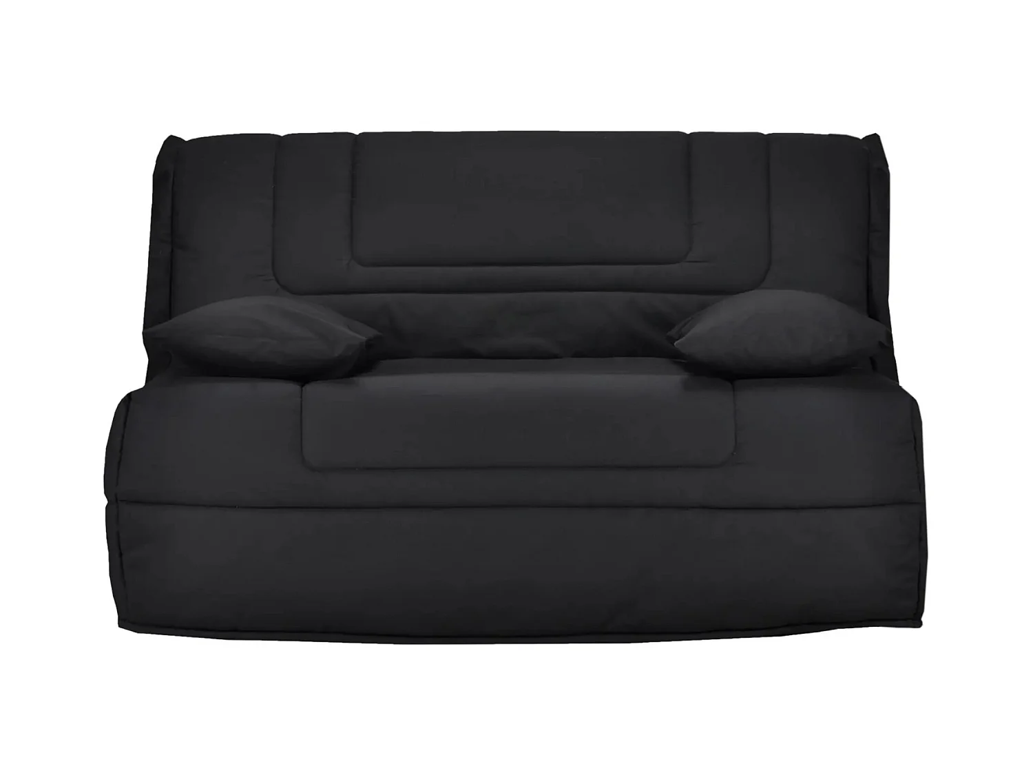 Banquette BZ tissu matelas Bultex 12cm 140x190 Bounty-Couleur Noir-Coffre de rangement Avec rangement