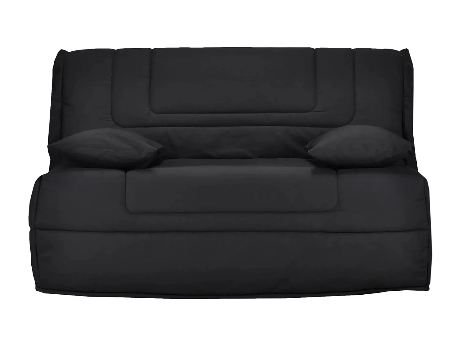 Banquette BZ tissu matelas Bultex 12cm 140x190 Bounty-Couleur Noir-Coffre de rangement Avec rangement