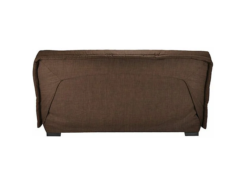 Canapé Clic Clac microfibre avec coffre matelas Bultex 15cm Bianca 140x200-Couleur Marron clair