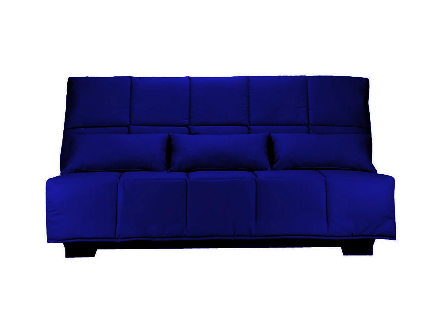 Canapé clic clac tissu avec rangement matelas Starconfort 15cm Lina 193cm-Couleur Bleu nuit