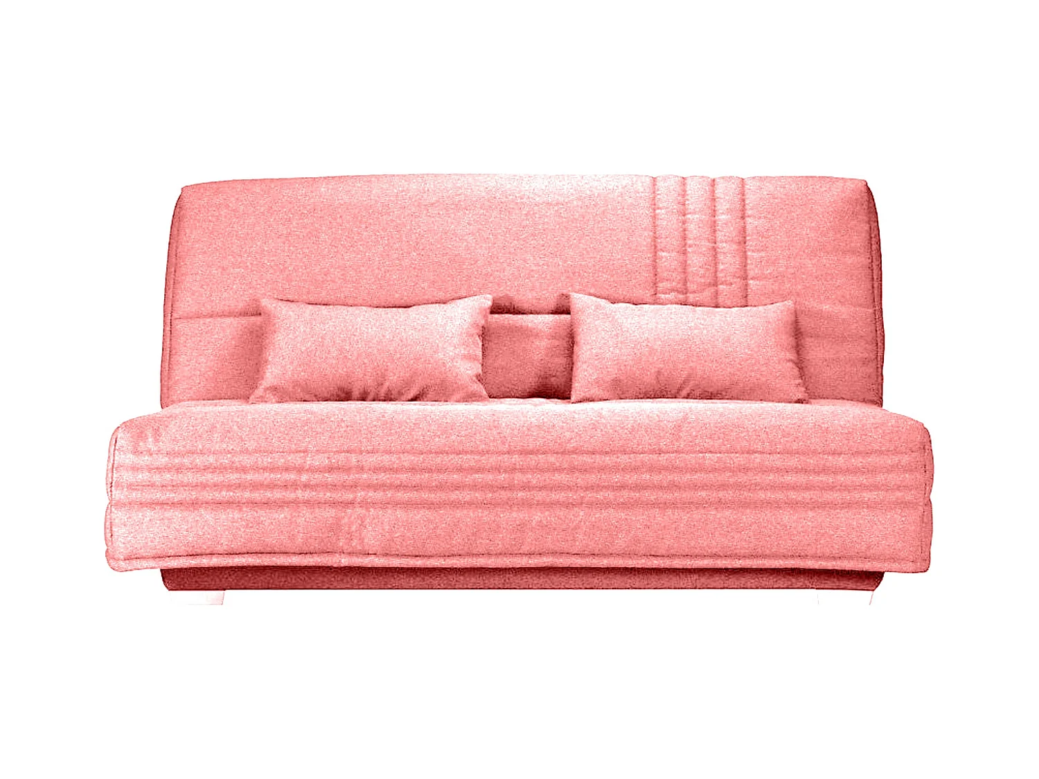 Canapé clic clac tissu avec rangement matelas Sofaconfort 17cm Parko 193cm-Couleur Rose clair