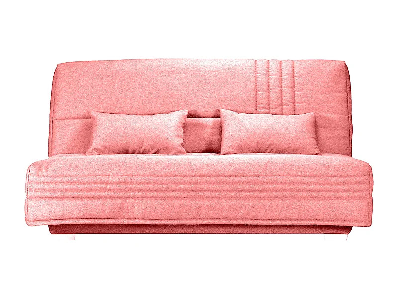 Canapé clic clac tissu avec rangement matelas Sofaconfort 17cm Parko 193cm-Couleur Rose clair
