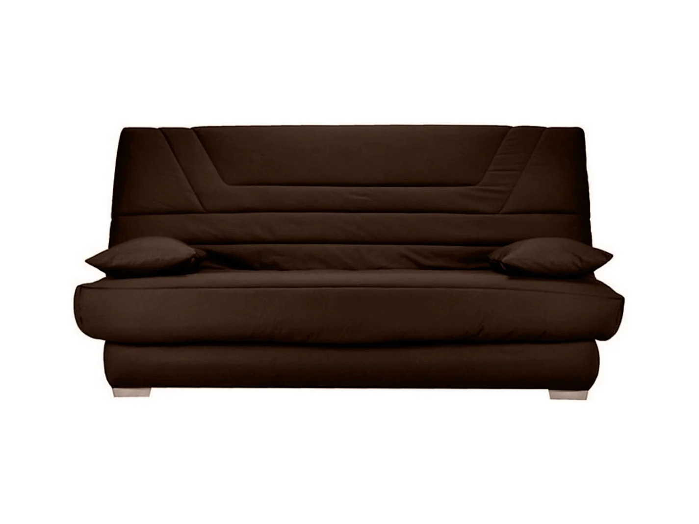 Banquette Clic Clac tissu matelas Bultex 14cm avec rangement Bary-Couleur Marron Foncé-140x190