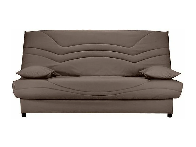 Banquette Clic Clac tissu matelas Starbed 13cm avec coffre de rangement Kistar 130x190-Couleur Taupe