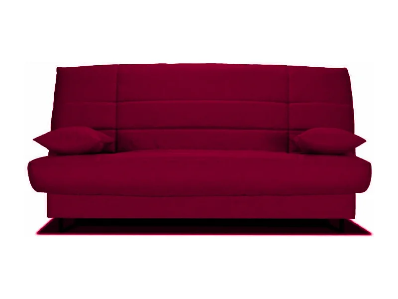 Banquette Clic-clac tissu 130x190 matelas Bultex 14cm avec rangement Zéa-Couleur Bordeaux