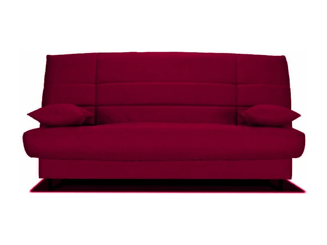 Banquette Clic-clac tissu 130x190 matelas Bultex 14cm avec rangement Zéa-Couleur Bordeaux