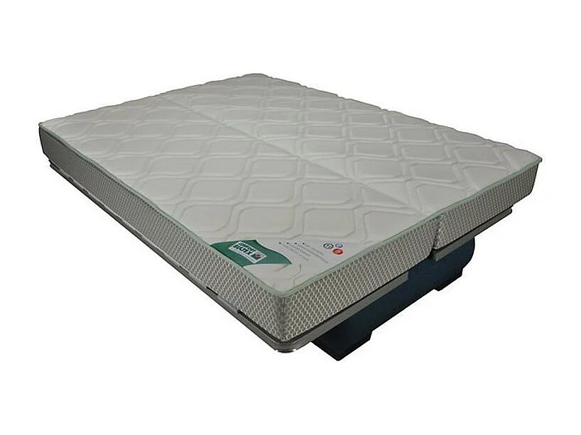 Canapé Clic Clac microfibre avec coffre matelas Bultex 15cm Bianca 140x200-Couleur Marron Foncé