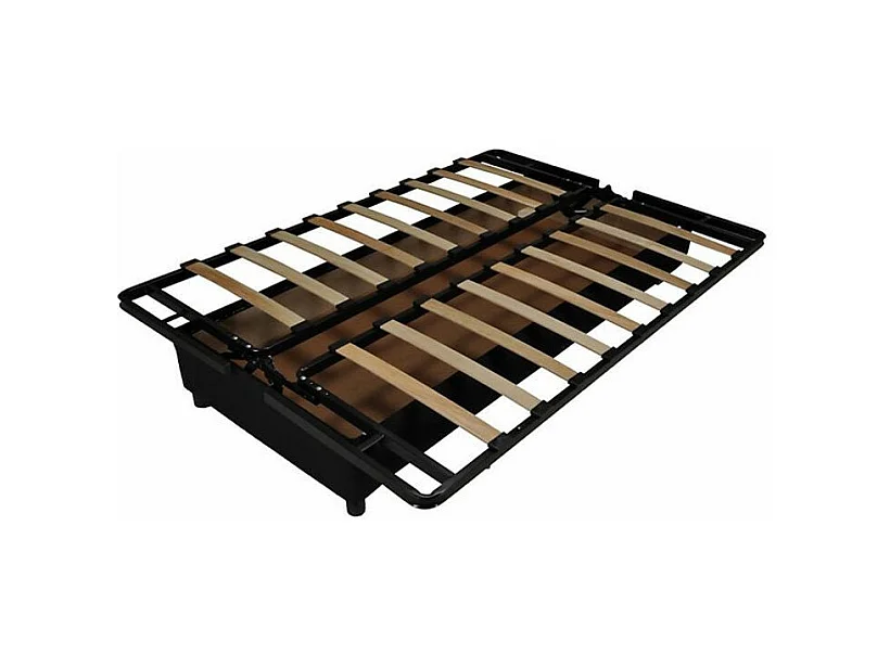 Banquette Clic Clac tissu matelas Starbed 13cm avec coffre de rangement Kistar 130x190-Couleur Gris