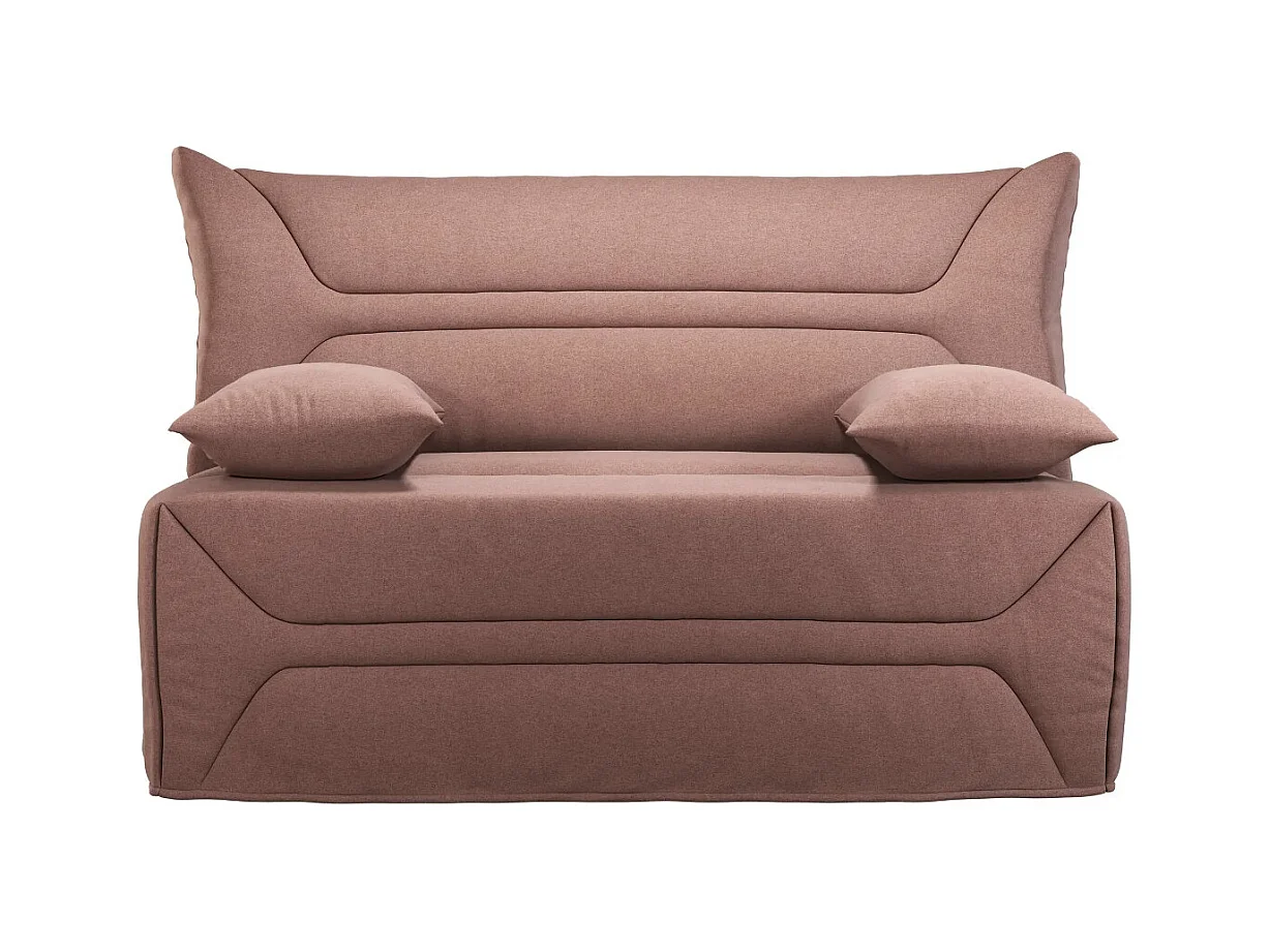 Canapé BZ Tissu matelas 12cm 140x190 Zilo-Couleur Rose clair
