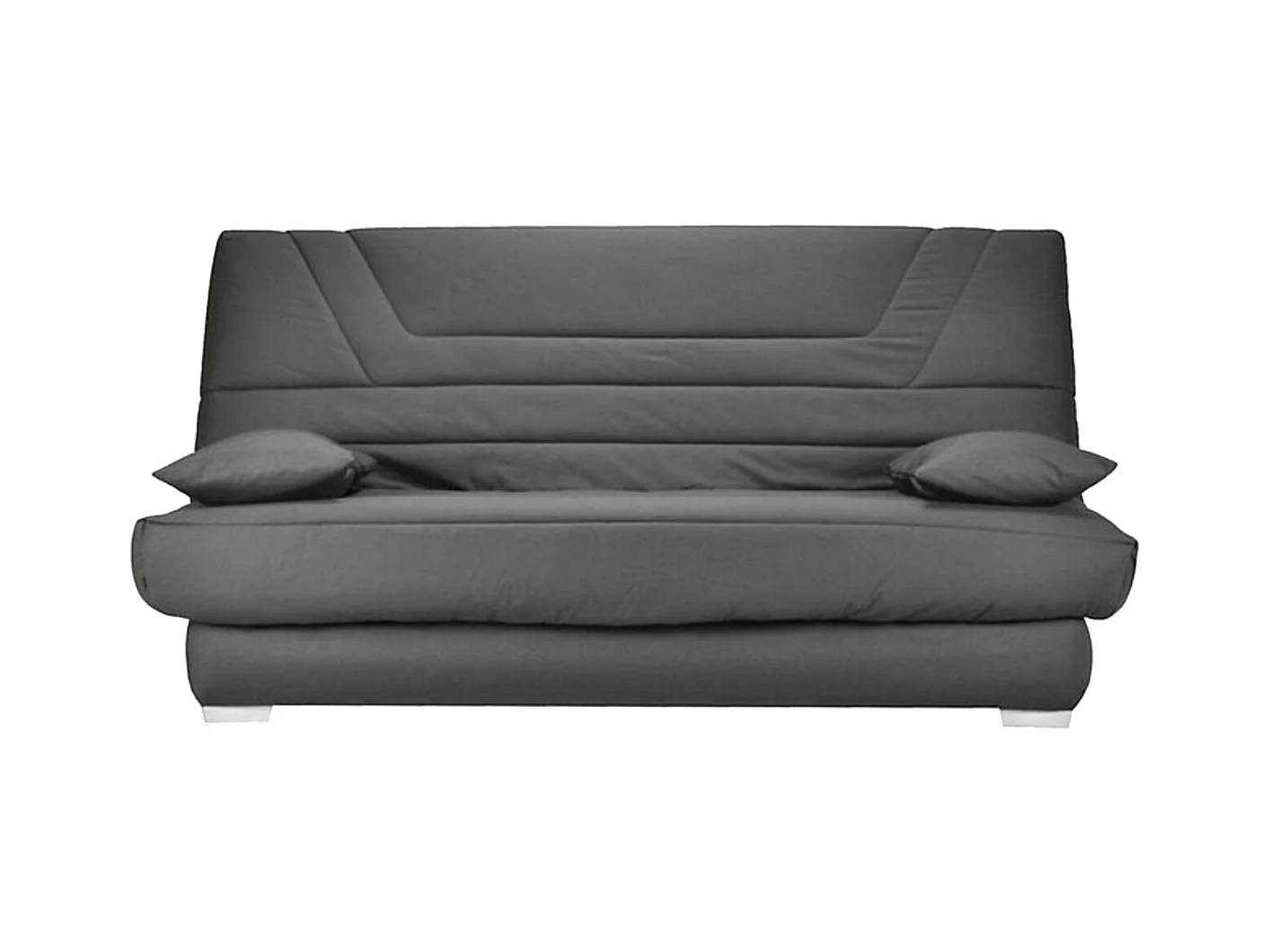 Banquette Clic Clac tissu matelas Bultex 14cm avec rangement Bary-Couleur Gris clair chiné-140x190