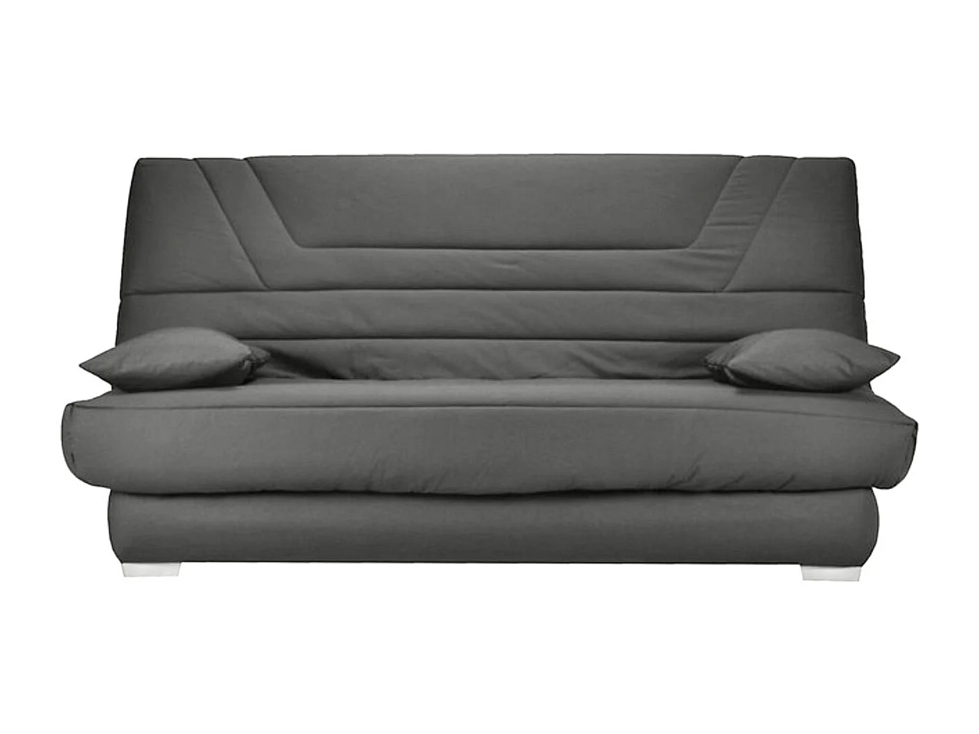 Banquette Clic Clac tissu matelas Bultex 14cm avec rangement Bary-Couleur Gris clair chiné-140x190