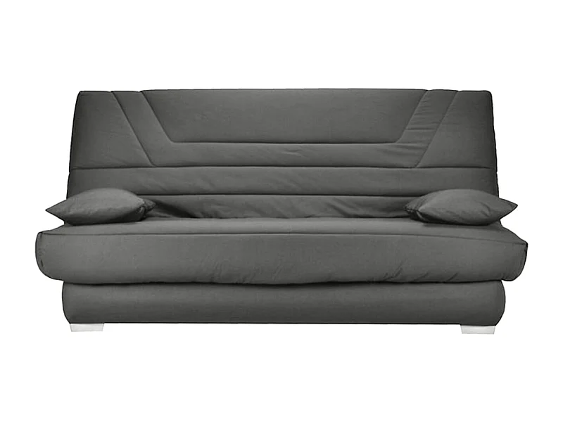 Banquette Clic Clac tissu matelas Bultex 14cm avec rangement Bary-Couleur Gris clair chiné-140x190