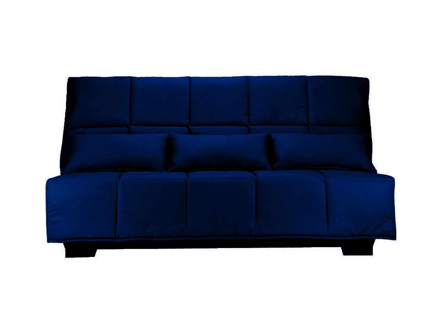 Canapé clic clac tissu avec rangement matelas Starconfort 15cm Lina 193cm-Couleur Bleu marine