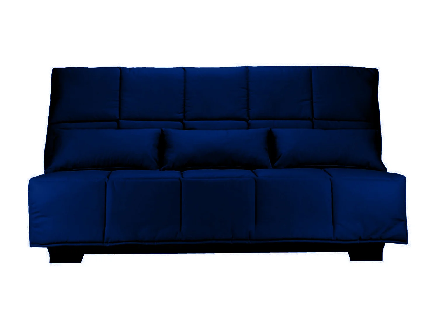 Canapé clic clac tissu avec rangement matelas Starconfort 15cm Lina 193cm-Couleur Bleu marine