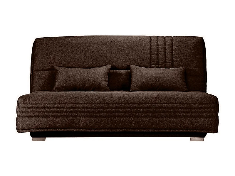 Canapé clic clac tissu avec rangement matelas Sofaconfort 17cm Parko 193cm-Couleur Marron Foncé