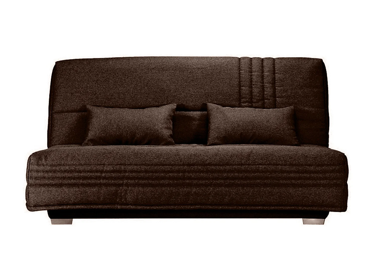 Canapé clic clac tissu avec rangement matelas Sofaconfort 17cm Parko 193cm-Couleur Marron Foncé