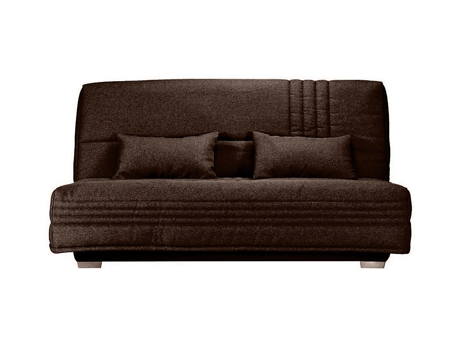 Canapé clic clac tissu avec rangement matelas Sofaconfort 17cm Parko 193cm-Couleur Marron Foncé