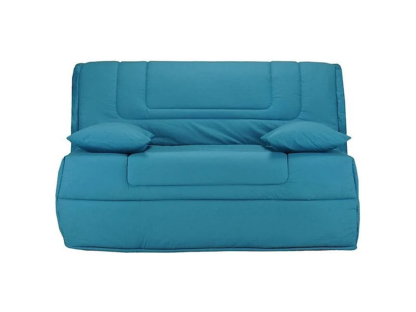 Banquette BZ tissu matelas Bultex 12cm 140x190 Bounty-Couleur Bleu turquoise-Coffre de rangement Avec rangement