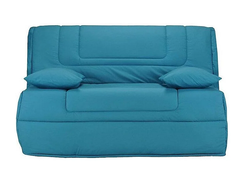 Banquette BZ tissu matelas Bultex 12cm 140x190 Bounty-Couleur Bleu turquoise-Coffre de rangement Avec rangement