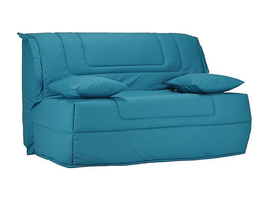 Banquette BZ tissu matelas Bultex 12cm 140x190 Bounty-Couleur Bleu turquoise-Coffre de rangement Avec rangement